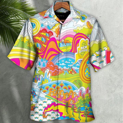 Hippie Aloha Hawaiian Shirt - Hippie How To Talk Like A Hippie Hawaiian Shirt For Summer - Perfect Gift For Friend, Family - Amzanimalsgift