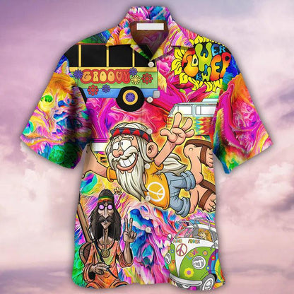 Hippie Aloha Hawaiian Shirt - Hippie I'm Not Old I'm Vintage Hawaiian Shirt For Summer - Perfect Gift For Friend, Family - Amzanimalsgift