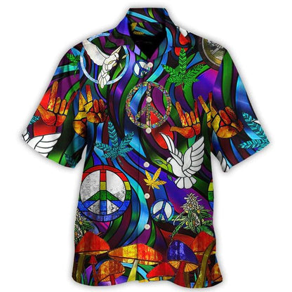 Hippie Aloha Hawaiian Shirt - Hippie Is Peace Love Bird Life Style Hawaiian Shirt For Summer - Perfect Gift For Friend, Family - Amzanimalsgift
