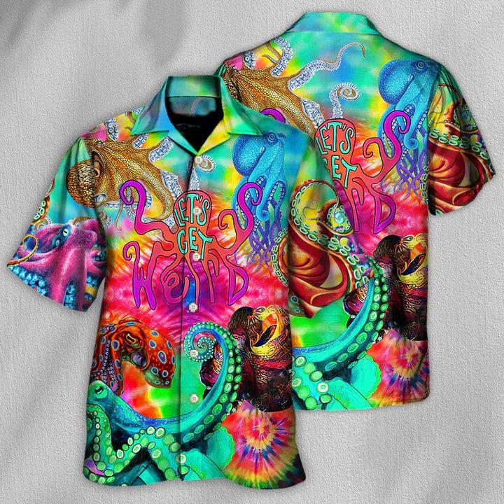 Hippie Aloha Hawaiian Shirt - Hippie Let's Get Octopus Hawaiian Shirt For Summer - Perfect Gift For Friend, Family - Amzanimalsgift