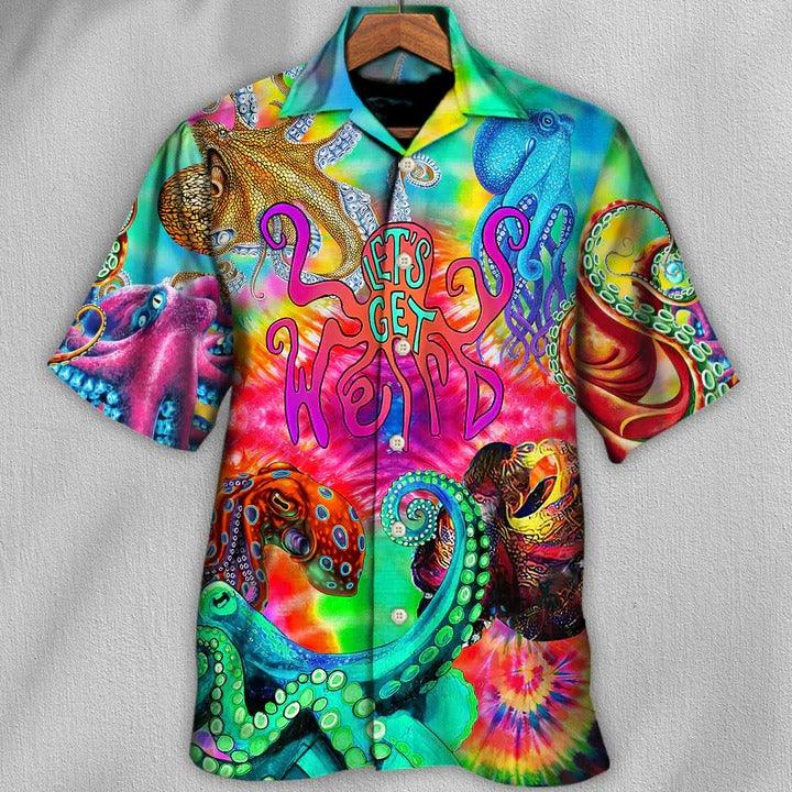 Hippie Aloha Hawaiian Shirt - Hippie Let's Get Octopus Hawaiian Shirt For Summer - Perfect Gift For Friend, Family - Amzanimalsgift