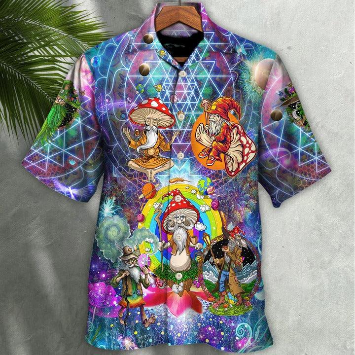 Hippie Aloha Hawaiian Shirt - Hippie Magic Mystic Color Man Hawaiian Shirt For Summer - Perfect Gift For Friend, Family - Amzanimalsgift