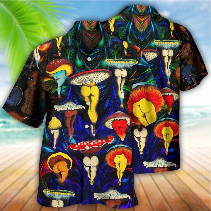 Hippie Aloha Hawaiian Shirt - Hippie Mushroom Funny Style Love Life Hawaiian Shirt For Summer - Perfect Gift For Friend, Family - Amzanimalsgift