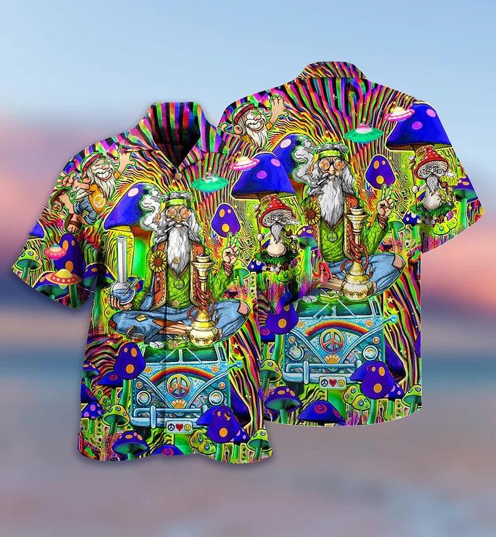 Hippie Aloha Hawaiian Shirt - Hippie Mushroom Peace The Colorful Of Life Hawaiian Shirt For Summer - Perfect Gift For Friend, Family - Amzanimalsgift