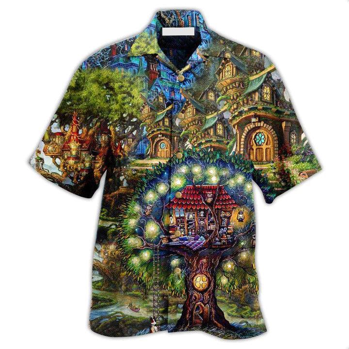 Hippie Aloha Hawaiian Shirt - Hippie My Mysterious Dream Treehouse Hawaiian Shirt For Summer - Perfect Gift For Friend, Family - Amzanimalsgift