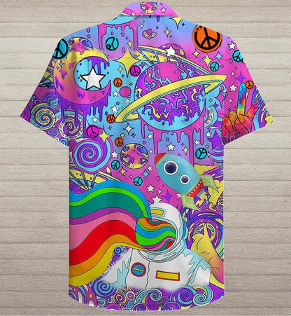 Hippie Aloha Hawaiian Shirt - Hippie Planet Peace The Colorful Of Life Hawaiian Shirt For Summer - Perfect Gift For Friend, Family - Amzanimalsgift