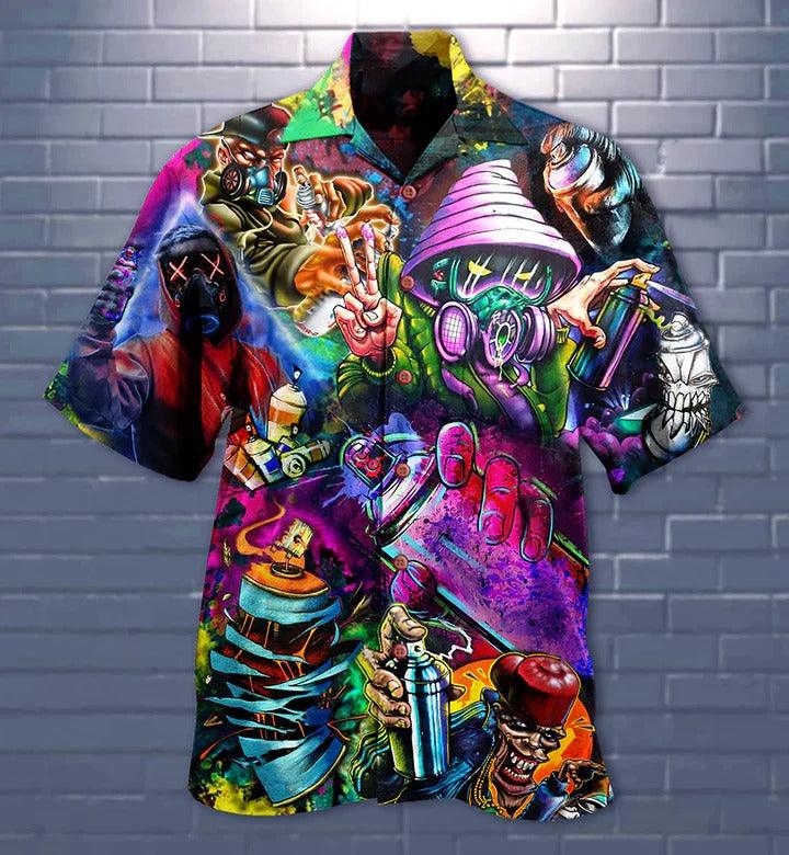 Hippie Aloha Hawaiian Shirt - Hippie Say Hi Mysterious Hawaiian Shirt For Summer - Perfect Gift For Friend, Family - Amzanimalsgift