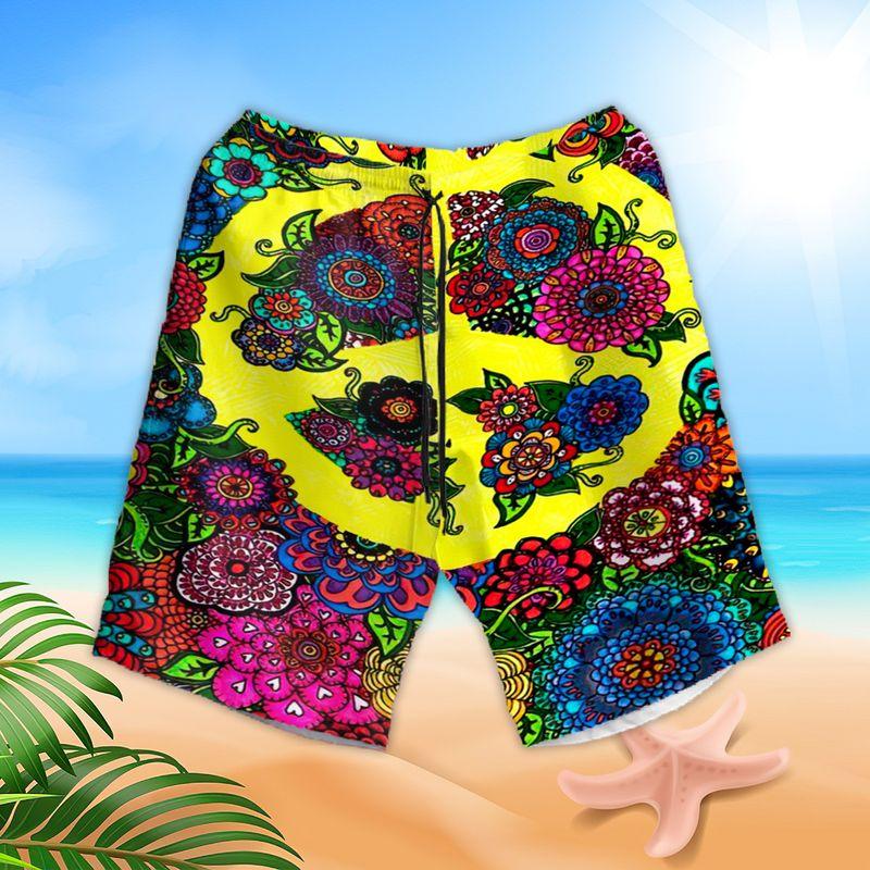 Hippie Aloha Hawaiian Shirts For Summer, Hippie Peace Flowers Hippie Style Hawaiian Set For Men Women, Best Gift For Friend, Hippie Lovers - Amzanimalsgift