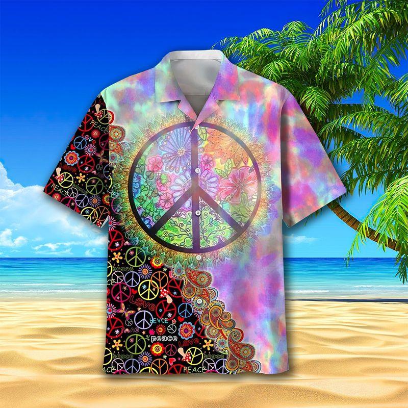 Hippie Aloha Hawaiian Shirts For Summer, Hippie Peace Love Life Hippie Holic Hawaiian Set For Men Women, Gift For Friend, Hippie Lovers - Amzanimalsgift