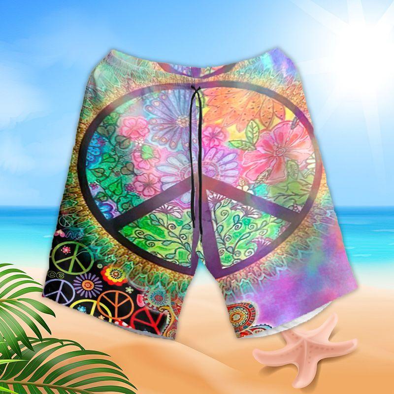 Hippie Aloha Hawaiian Shirts For Summer, Hippie Peace Love Life Hippie Holic Hawaiian Set For Men Women, Gift For Friend, Hippie Lovers - Amzanimalsgift