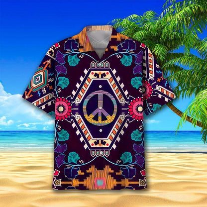 Hippie Aloha Hawaiian Shirts For Summer, Peace Sign Hippie Peace Style Hawaiian Set For Men Women, Best Gift For Friend, Hippie Lovers, Vacation - Amzanimalsgift