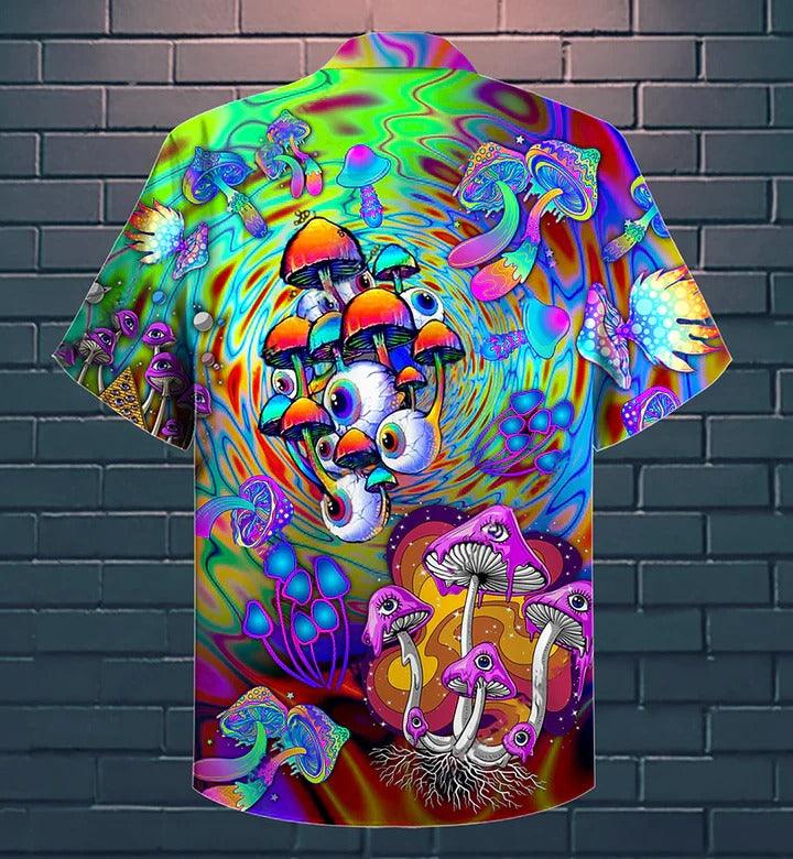 Hippie Hawaiian Shirt - Hippie Mushroom Stay Trippy Little Hippie Colorful Hawaiian Shirt For Summer - Perfect Gift For Friend, Family - Amzanimalsgift
