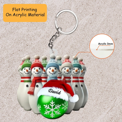 Custom Bowling Ball Ornaments, Bowling Christmas Keychain, Car Ornament, Christmas Ornament Gifts