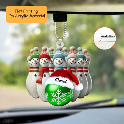 Custom Bowling Ball Ornaments, Bowling Christmas Keychain, Car Ornament, Christmas Ornament Gifts