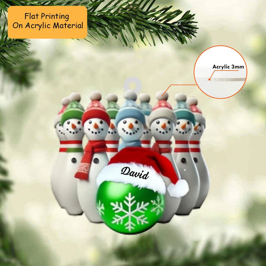 Custom Bowling Ball Ornaments, Bowling Christmas Keychain, Car Ornament, Christmas Ornament Gifts