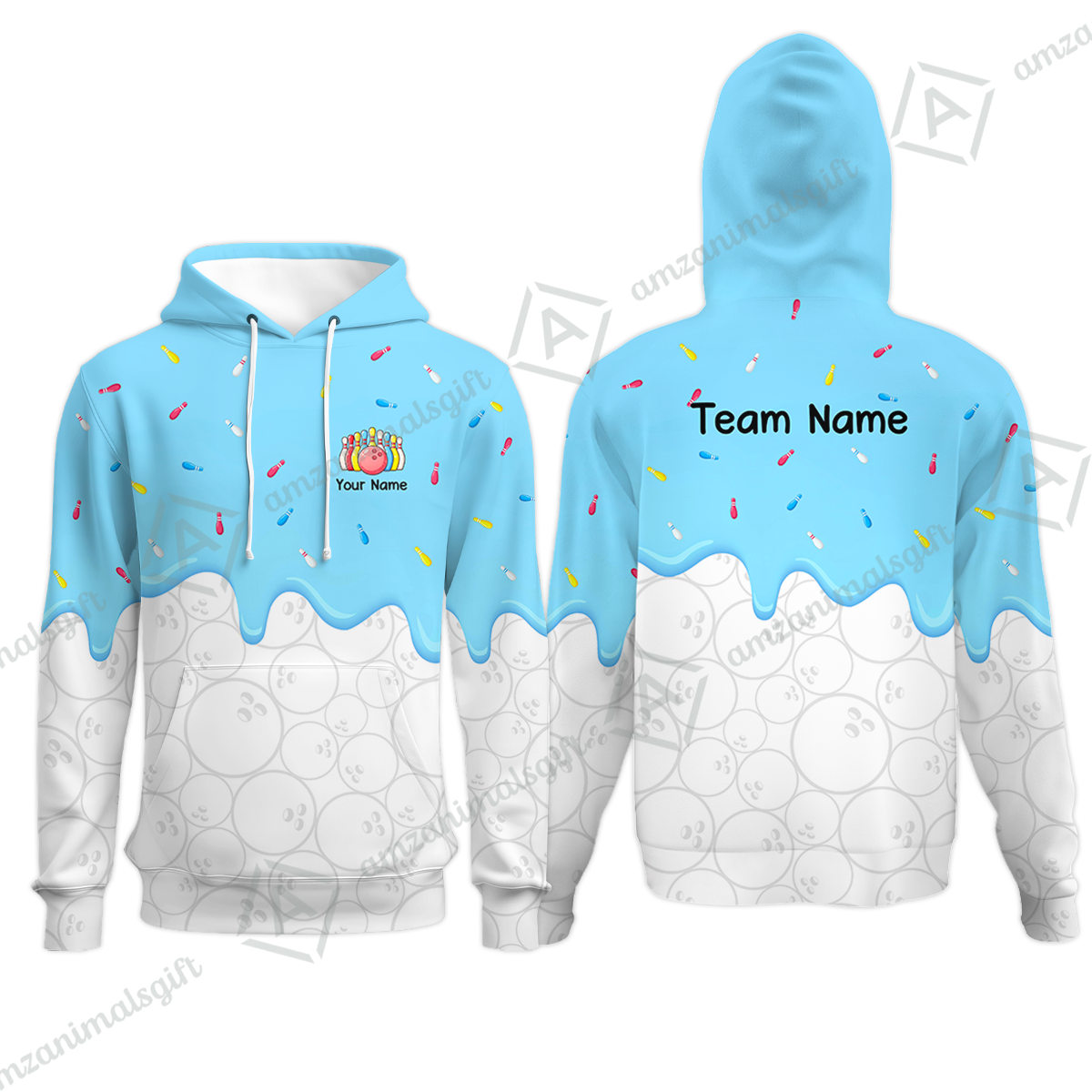 Customized Bowling Jersey Shirt, Ice Cream Sweet Melting Drip Bowling, Custom Bowling Team Shirt With Name and Team Name