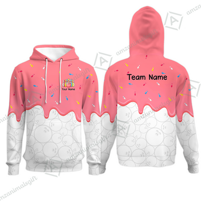 Customized Bowling Jersey Shirt, Ice Cream Sweet Melting Drip Bowling, Custom Bowling Team Shirt With Name and Team Name