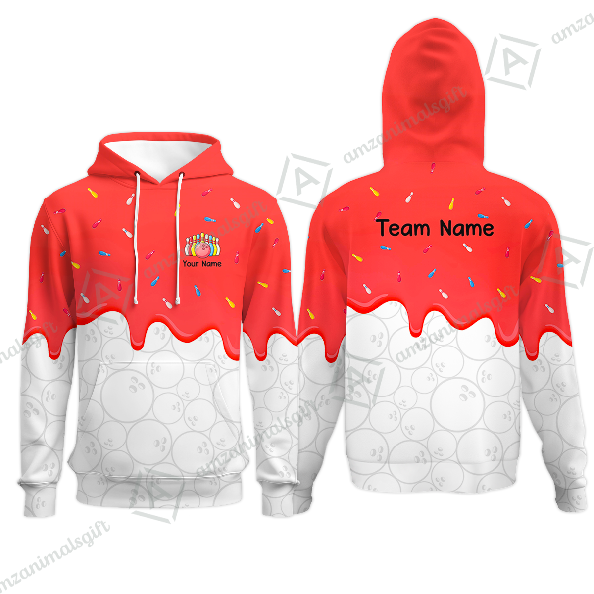 Customized Bowling Jersey Shirt, Ice Cream Sweet Melting Drip Bowling, Custom Bowling Team Shirt With Name and Team Name