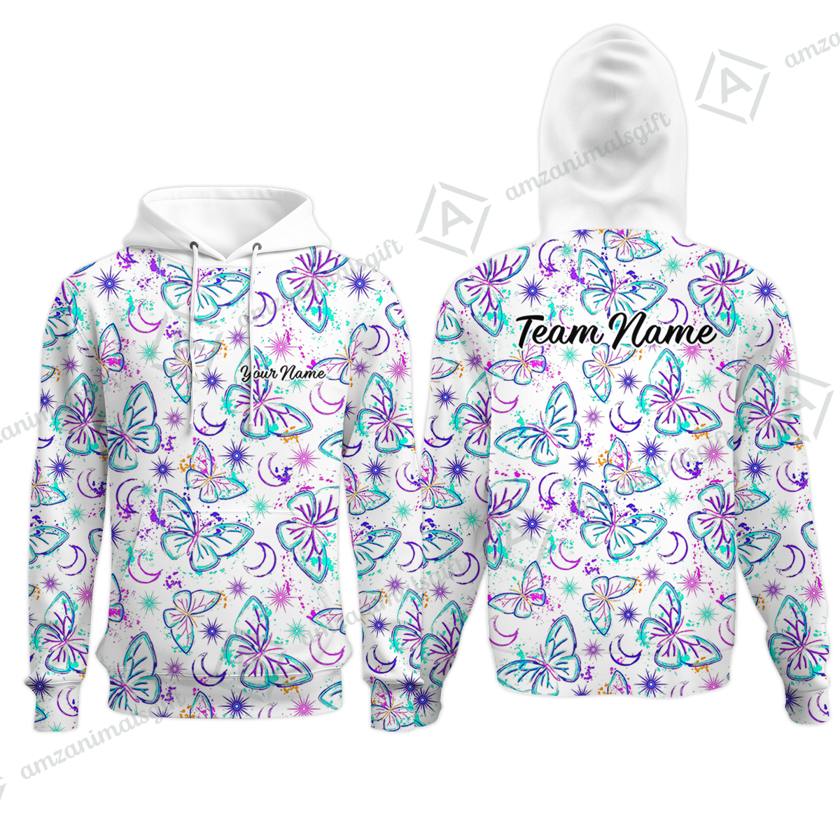 Custom Bowling Jersey Polo Shirt, Butterfly Moon Bowling, Custom Bowling Jersey Team Shirt For Players With Name & Team Name