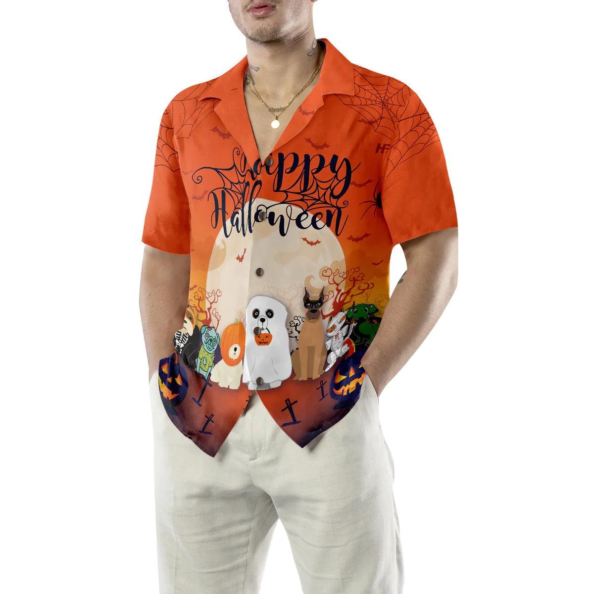 Horror Characters Dogs Halloween Hawaiian Shirt, Unique Halloween Shirt For Men And Women - Perfect Gift For Lover, Friend, Family - Amzanimalsgift