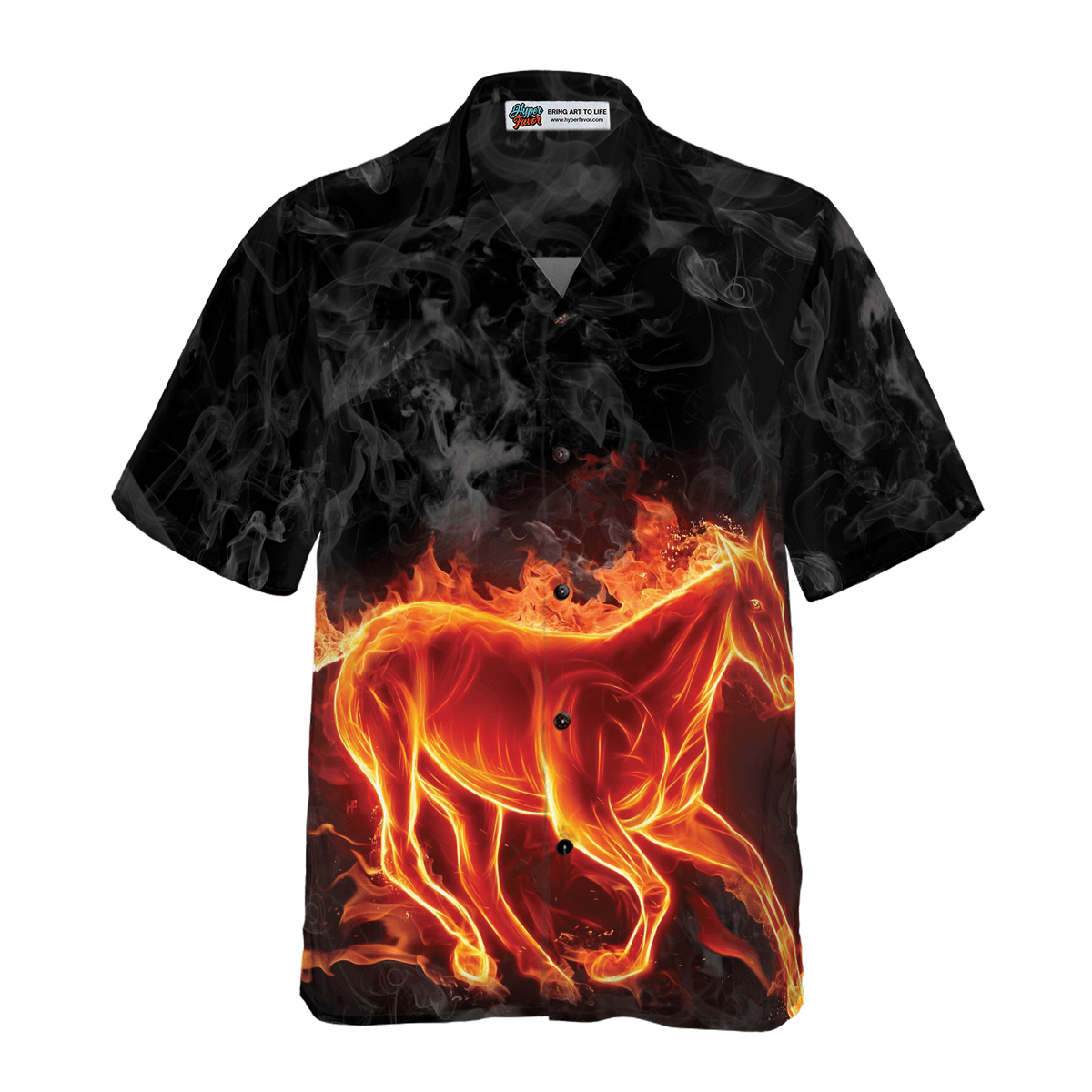 Horse Hawaiian Shirt, Fire Horse Aloha Shirt For Men - Perfect Gift For Horse Lovers, Husband, Boyfriend, Friend, Family - Amzanimalsgift