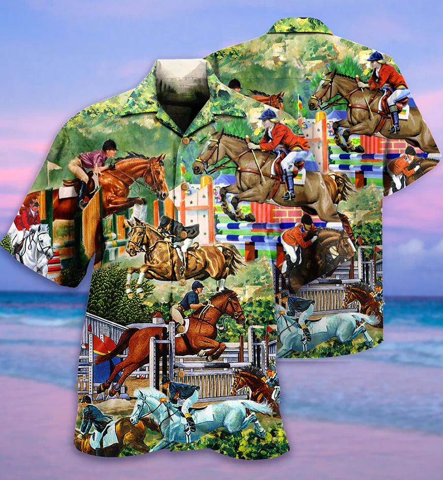 Horse Hawaiian Shirt For Summer - Horse And Human Hawaiian Shirt - Perfect Gift For Men, Horse Racing Lovers, Horse Lovers - Amzanimalsgift