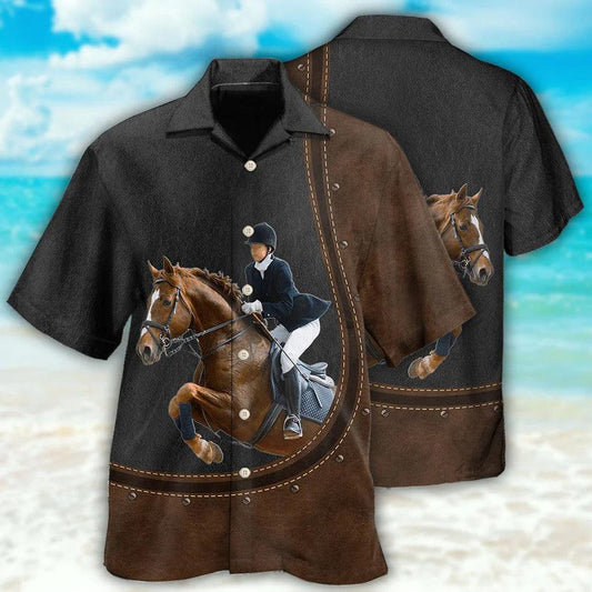 Horse Hawaiian Shirt For Summer - Horse Dressage Lover, Show Horseback Riding Hawaiian Shirt - Perfect Gift For Men, Horse Lovers - Amzanimalsgift