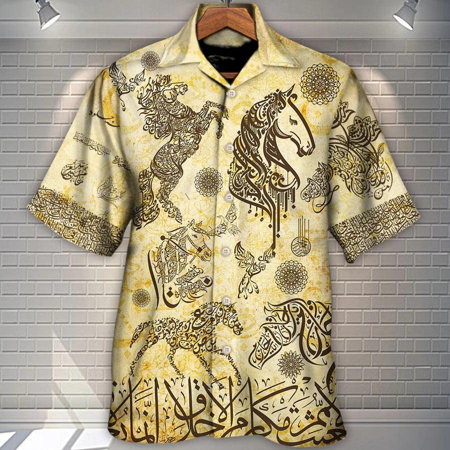 Horse Hawaiian Shirt For Summer - Horse Fantastic Arabian Horses By Arabic Hawaiian Shirt - Perfect Gift For Men, Horse Lovers - Amzanimalsgift