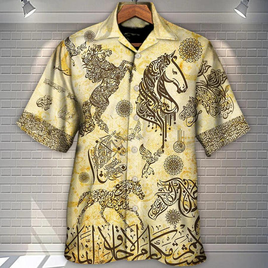 Horse Hawaiian Shirt For Summer - Horse Fantastic Arabian Horses By Arabic Hawaiian Shirt - Perfect Gift For Men, Horse Lovers - Amzanimalsgift