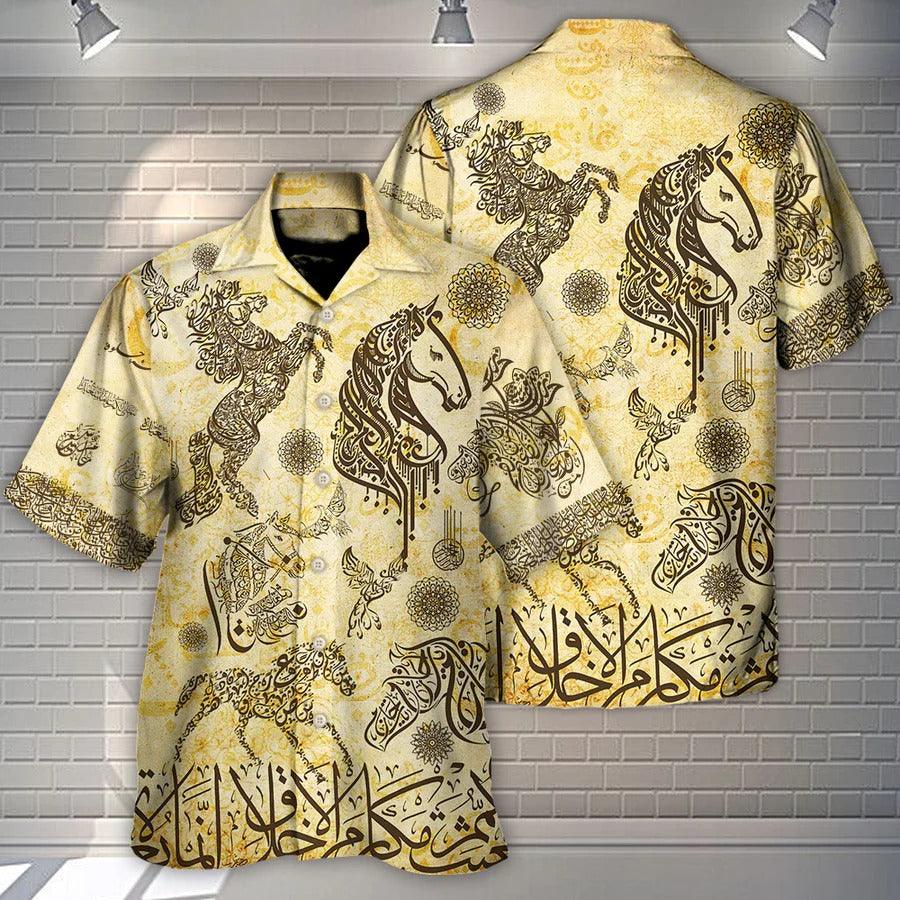 Horse Hawaiian Shirt For Summer - Horse Fantastic Arabian Horses By Arabic Hawaiian Shirt - Perfect Gift For Men, Horse Lovers - Amzanimalsgift
