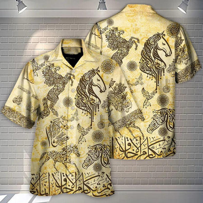 Horse Hawaiian Shirt For Summer - Horse Fantastic Arabian Horses By Arabic Hawaiian Shirt - Perfect Gift For Men, Horse Lovers - Amzanimalsgift