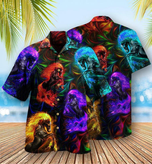 Horse Hawaiian Shirt For Summer - Horse Firing So Unique Hawaiian Shirt - Perfect Gift For Men, Horse Lovers - Amzanimalsgift