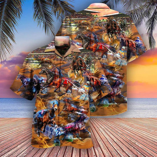 Horse Hawaiian Shirt For Summer - Horse Harness Racing Life Is Better At The Races Hawaiian Shirt - Perfect Gift For Men, Horse Racing Lovers - Amzanimalsgift