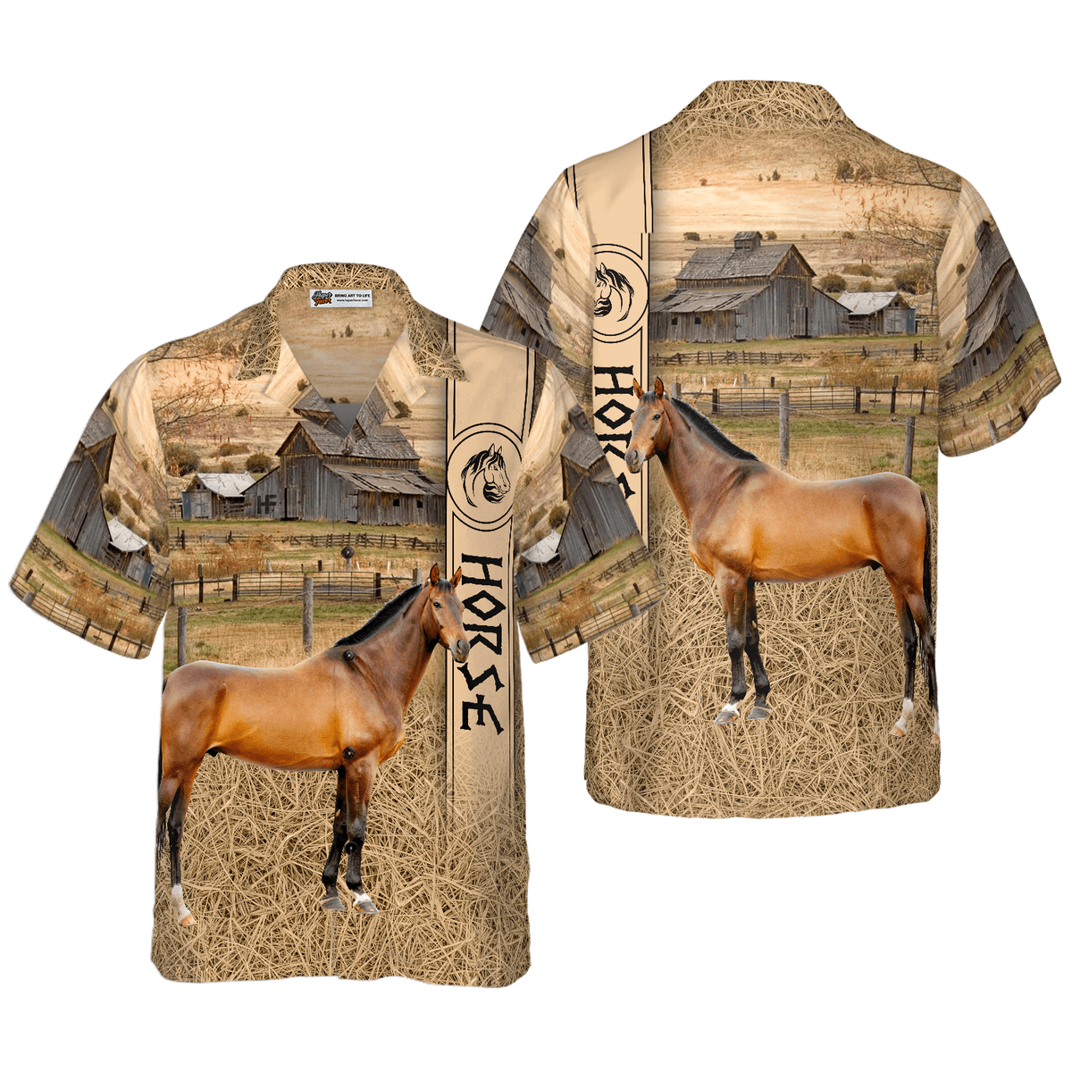 Horse Hawaiian Shirt, Peace Farm, Grass Field, Horse Aloha Shirt For Men - Perfect Gift For Horse Lover, Husband, Boyfriend, Friend, Family - Amzanimalsgift