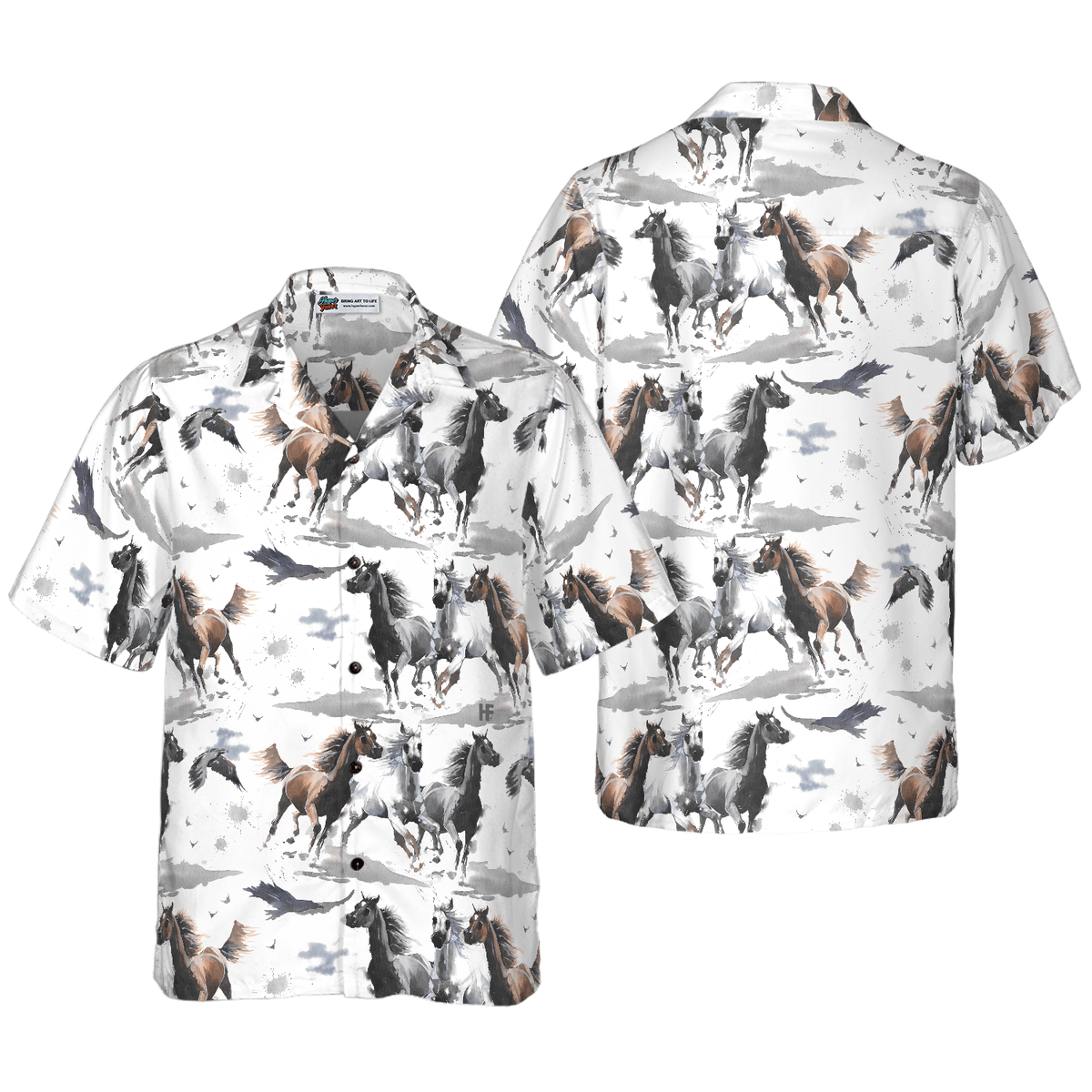 Horse Hawaiian Shirt, Racing Horse Aloha Shirt For Men - Perfect Gift For Horse Lovers, Husband, Boyfriend, Friend, Family - Amzanimalsgift