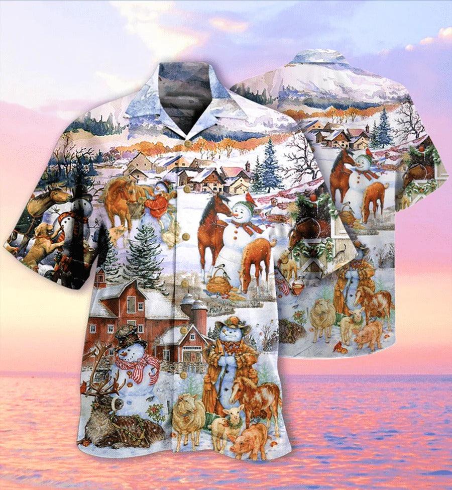 Horse Hawaiian Shirts For Summer - Christmas, Peaceful Farm, Love Horse And Farm Hawaiian Shirt - Perfect Gift For Men, Horse Lovers - Amzanimalsgift