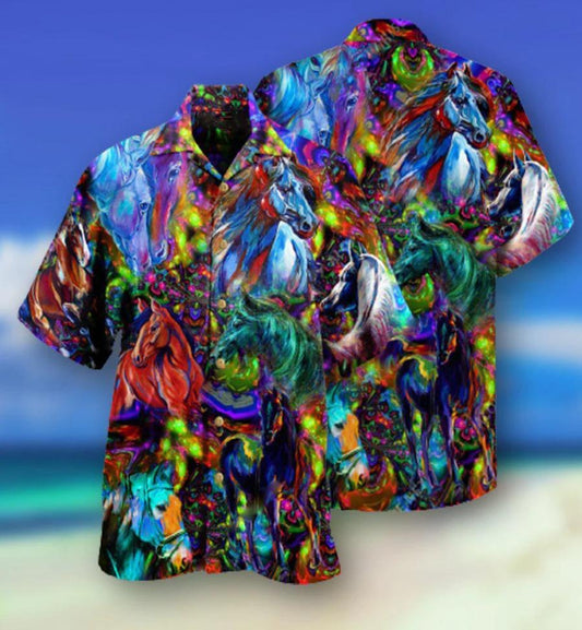 Horse Hawaiian Shirts For Summer - Horse Colorful In Life Hawaiian Shirt - Perfect Gift For Men, Horse Lovers - Amzanimalsgift