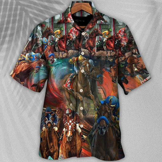 Horse Hawaiian Shirts For Summer - Horse Racing Colorful Hawaiian Shirt - Perfect Gift For Men, Horse Racing Lovers, Horse Lovers - Amzanimalsgift