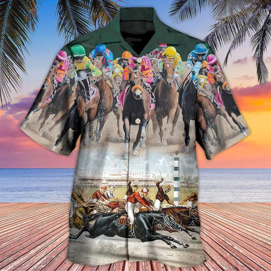 Horse Hawaiian Shirts For Summer - Horse Racing Great Horse Best Seat Hawaiian Shirt - Perfect Gift For Men, Horse Racing Lovers, Horse Lovers - Amzanimalsgift