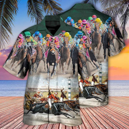 Horse Hawaiian Shirts For Summer - Horse Racing Great Horse Best Seat Hawaiian Shirt - Perfect Gift For Men, Horse Racing Lovers, Horse Lovers - Amzanimalsgift