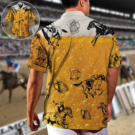 Horse Hawaiian Shirts For Summer - Horse Racing Just For You Hawaiian Shirt - Beer Hawaiian Shirt - Perfect Gift For Men, Beer Lovers, Horse Racing Lovers - Amzanimalsgift