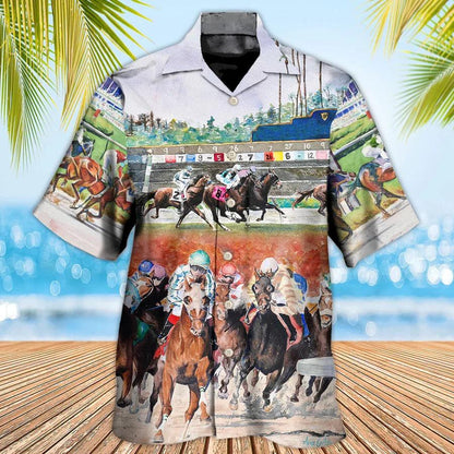 Horse Hawaiian Shirts For Summer - Horse Racing Wild Power Hawaiian Shirt - Perfect Gift For Men, Horse Lovers, Horse Racing Lovers - Amzanimalsgift