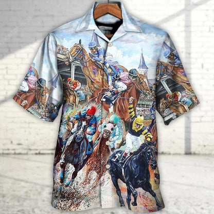 Horse Hawaiian Shirts For Summer - Horseback Riding Buy Me A Horse Then We Can Talk Hawaiian Shirt - Perfect Gift For Men, Horse Racing Lovers - Amzanimalsgift