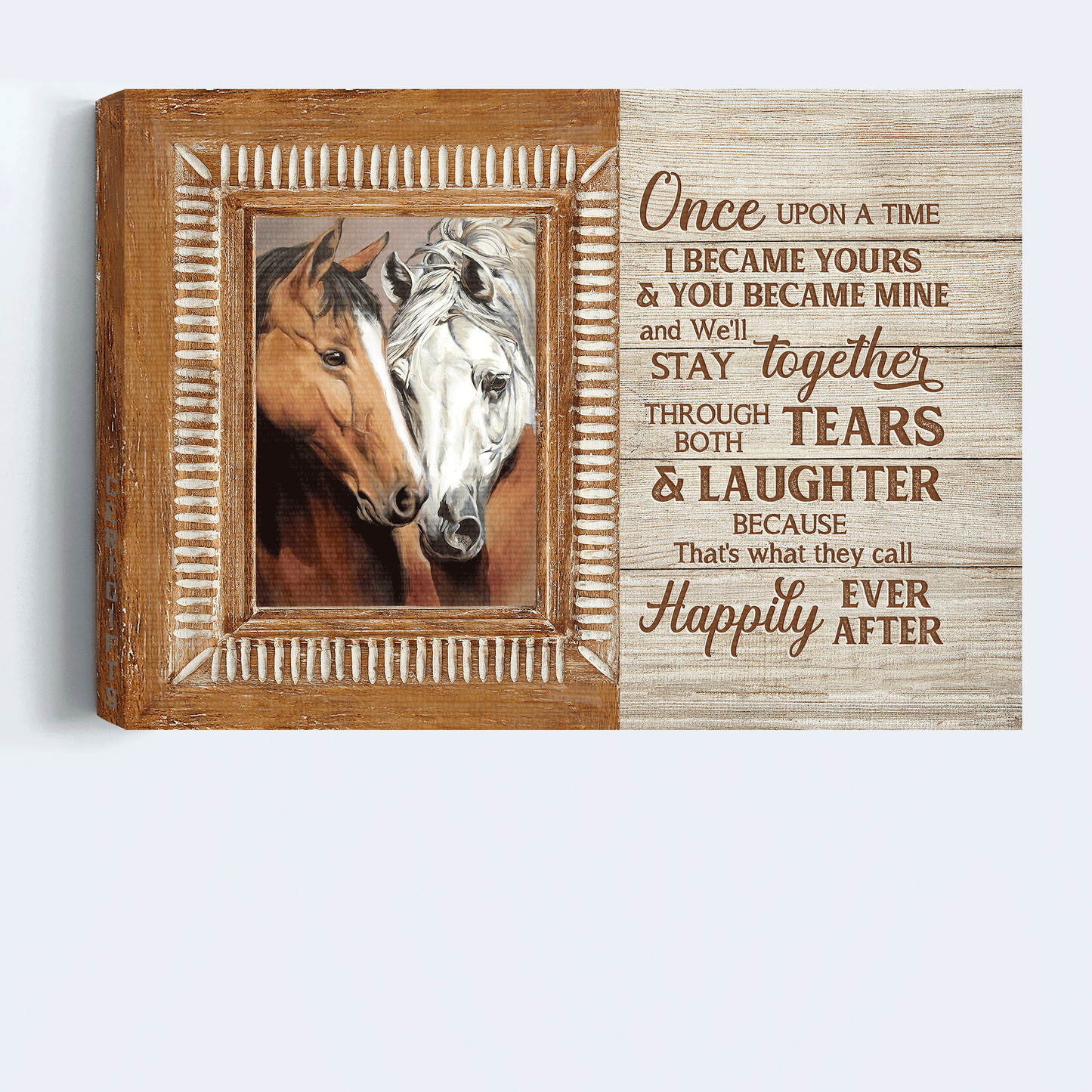 Horse Premium Wrapped Landscape Canvas - Beautiful Horse, Brown Window, Once Upon A Time - Perfect Gift For Members Family, Horse Lovers - Amzanimalsgift