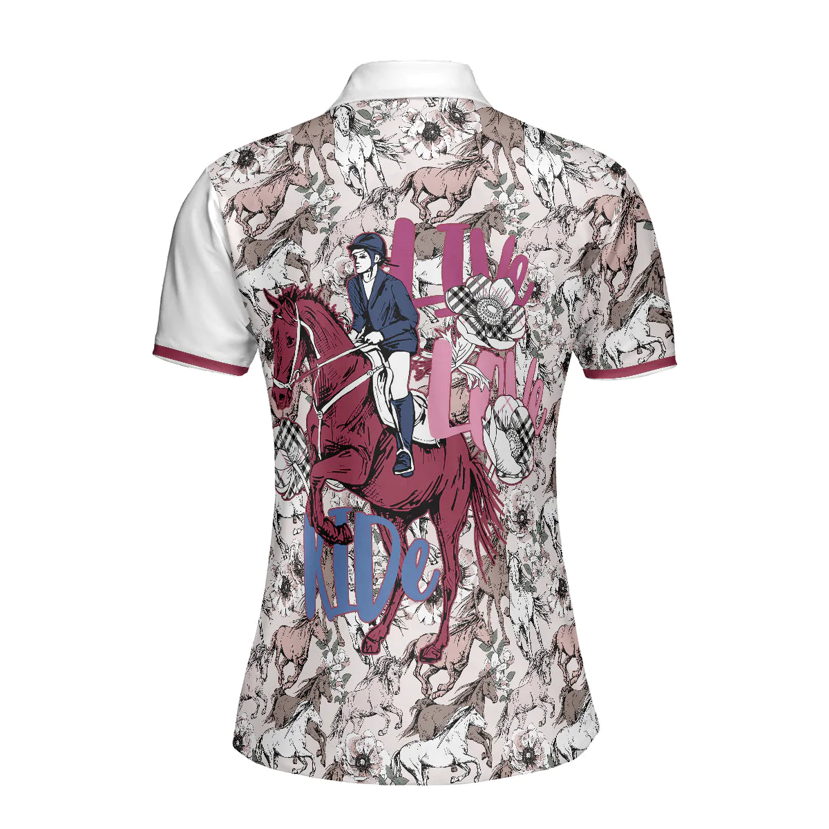 Horses Women Polo Shirt, Just A Girl Who Loves Horses, Horses Pattern Women Polo Shirts, Gift For Ladies, Female, Horse Riding Lovers, Horse Lovers - Amzanimalsgift