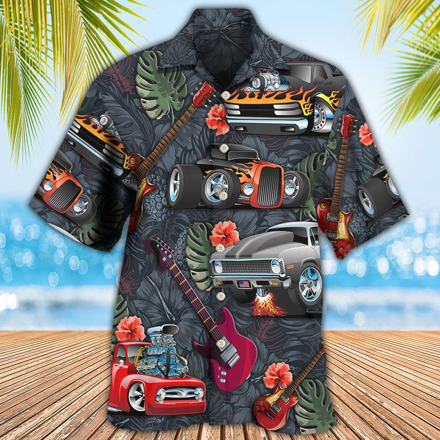 Hot Rod Guitar Aloha Hawaiian Shirt For Summer, I Like Hot Rods And Guitars Hawaiian Shirts Outfit For Men Women, Music Guitar Golf Lovers - Amzanimalsgift