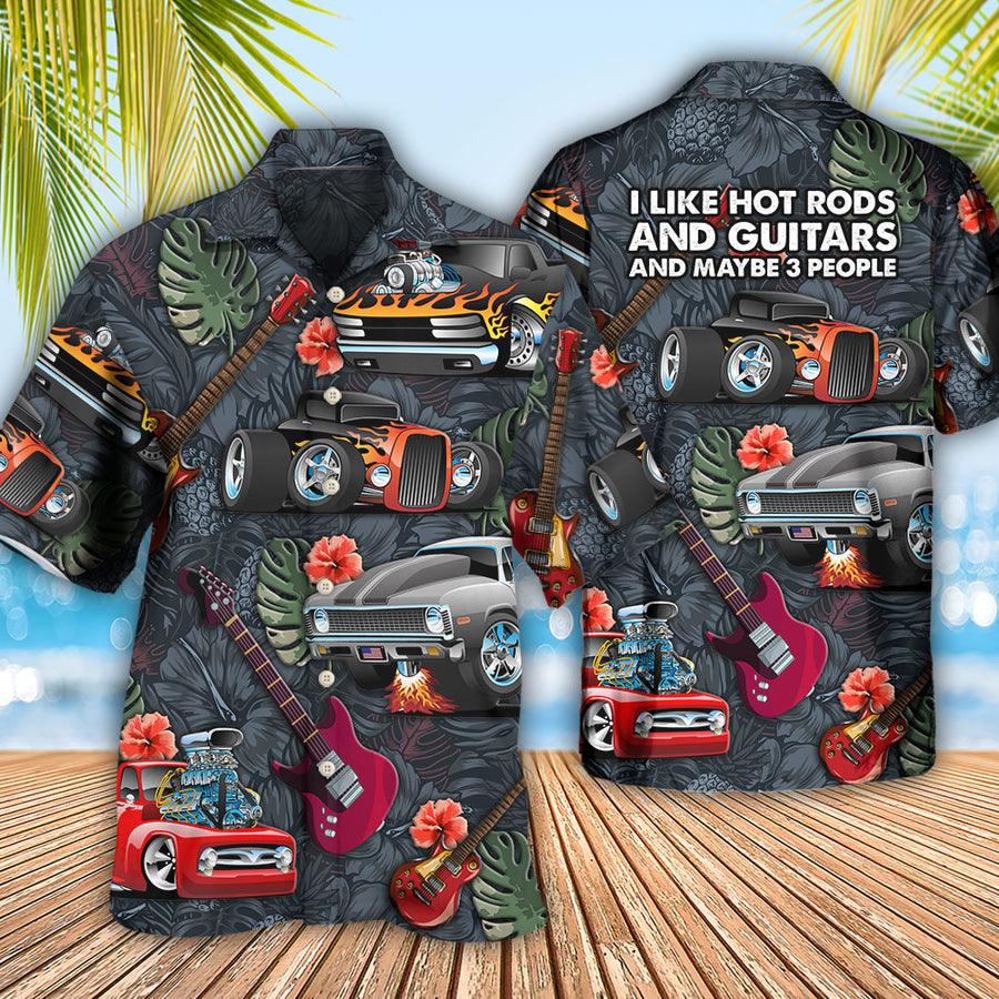 Hot Rod Guitar Aloha Hawaiian Shirt For Summer, I Like Hot Rods And Guitars Hawaiian Shirts Outfit For Men Women, Music Guitar Golf Lovers - Amzanimalsgift
