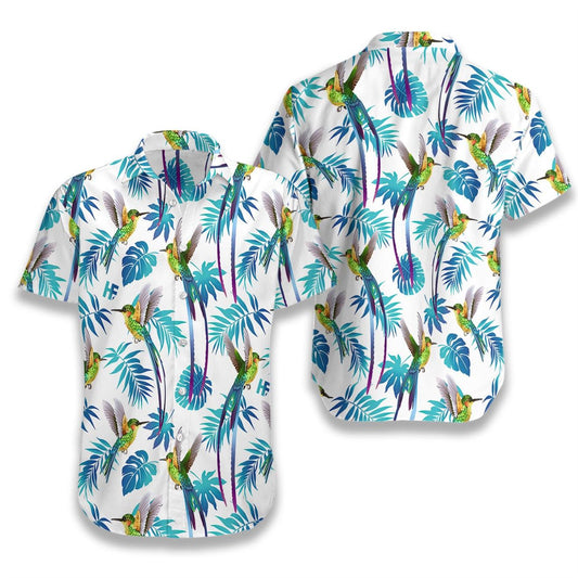 Hummingbird Tropical Hawaiian Shirt, Colorful Summer Aloha Shirts For Men Women, Perfect Gift For Husband, Wife, Boyfriend, Friend - Amzanimalsgift