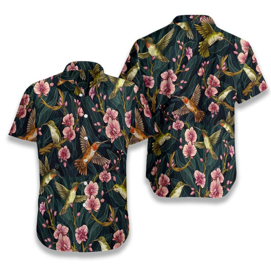 Hummingbird Tropical Hawaiian Shirt, Colorful Summer Aloha Shirts For Men Women, Perfect Gift For Husband, Wife, Boyfriend, Friend - Amzanimalsgift