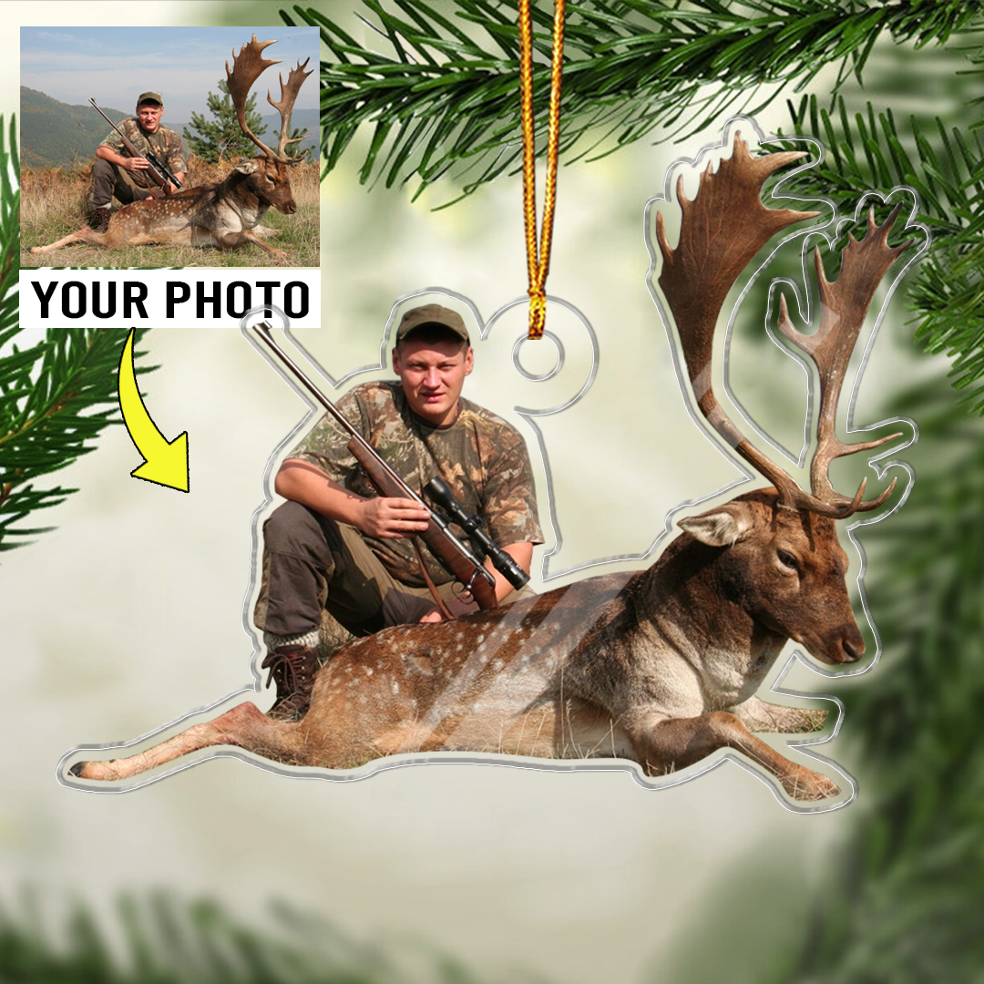 Christmas Ornaments For Hunting Lovers With Customized Photo Custom Shape Acrylic Ornaments